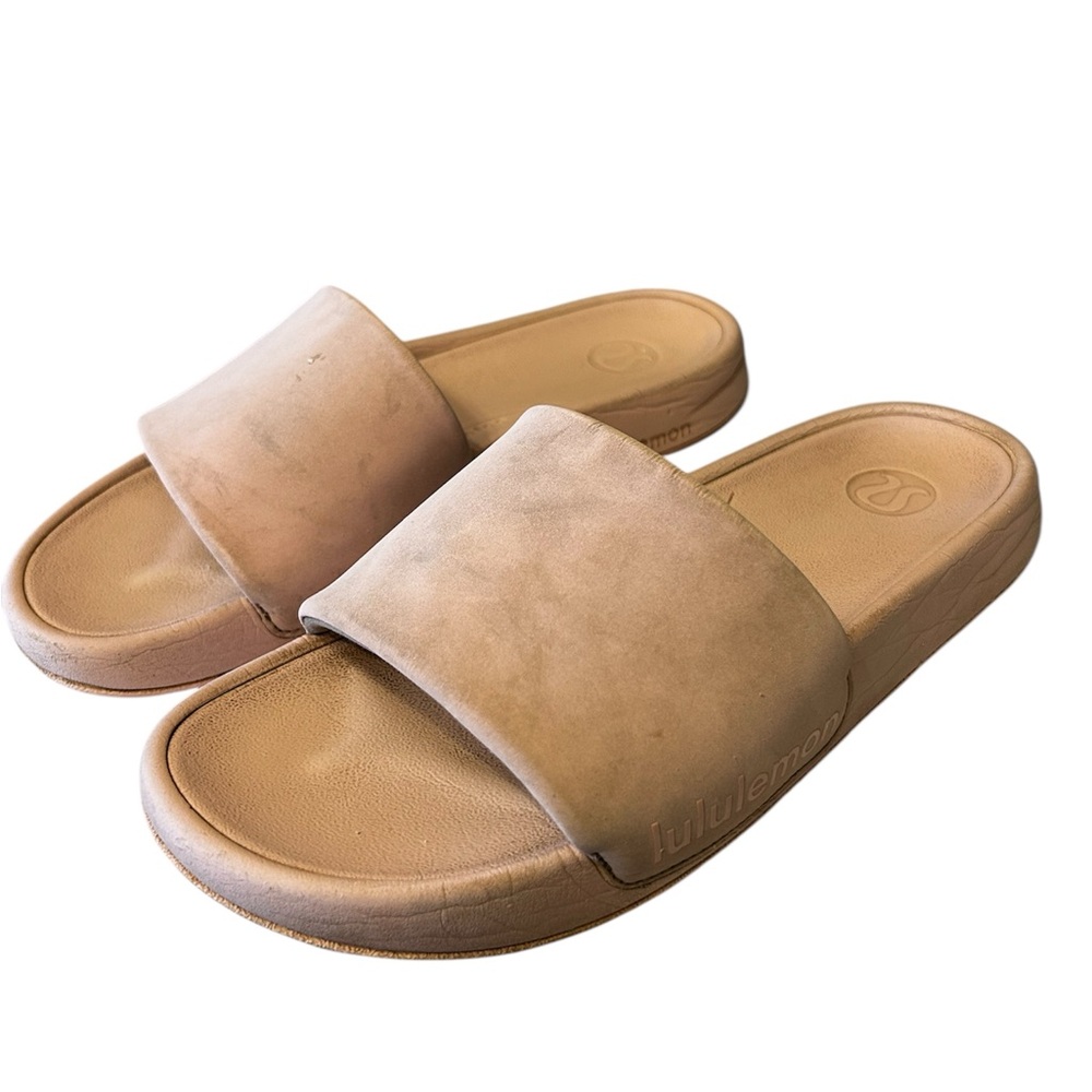 lululemon athletica Restfeel Slide Sandals Sz 6 Misty Pink well worn